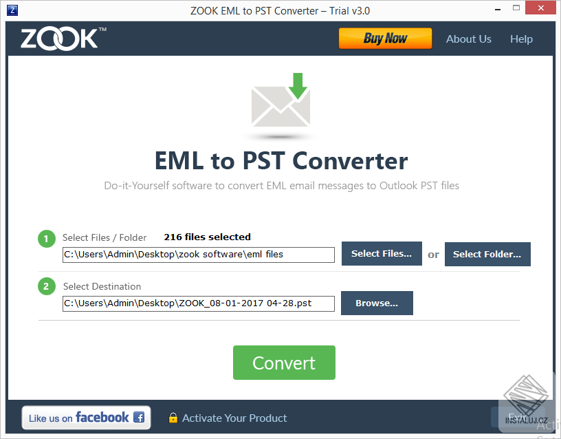 ZOOK EML to PST Converter