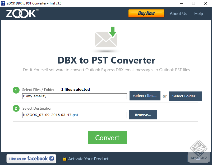 ZOOK DBX to PST Converter