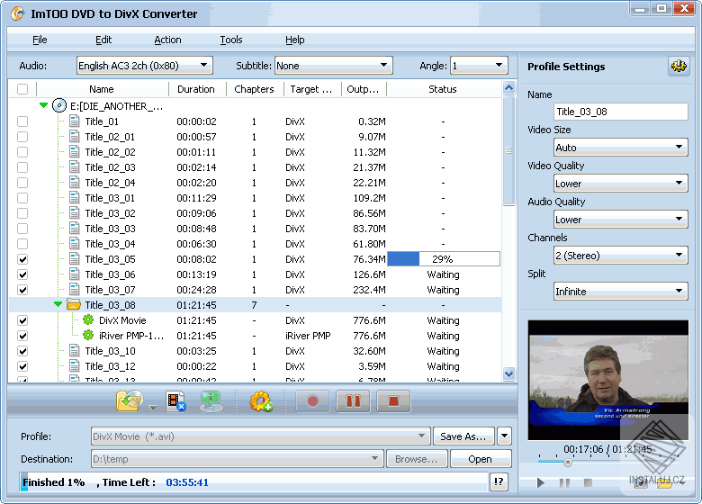 ImTOO DVD to DivX Converter