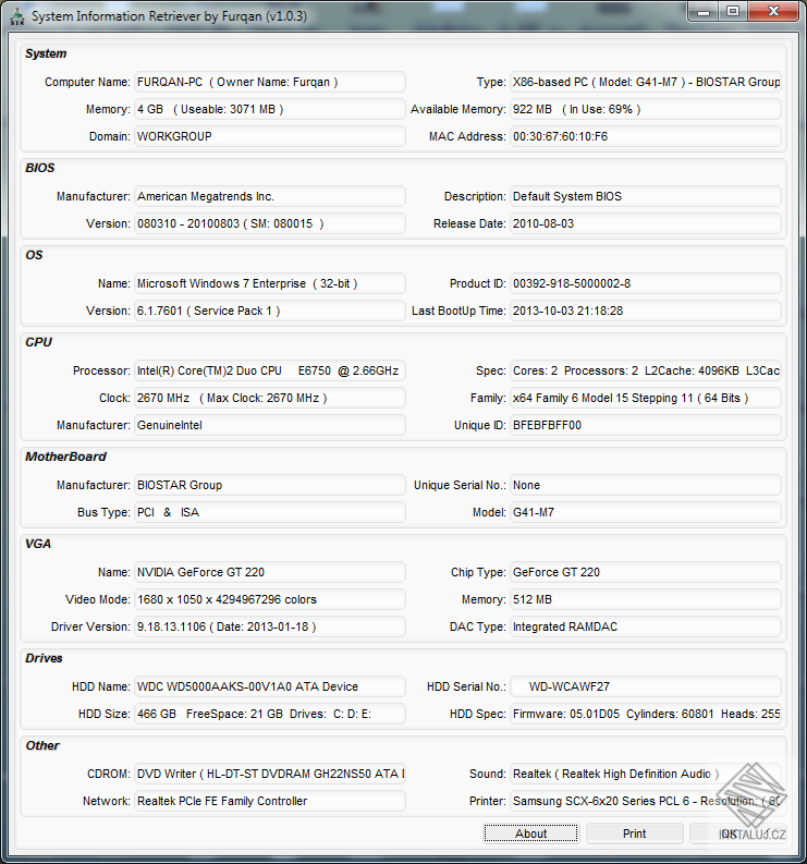 System Information Retriever