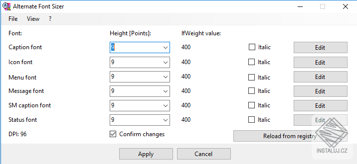 Alternate Font Sizer