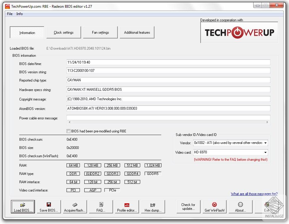 TechPowerUp Radeon Bios Editor