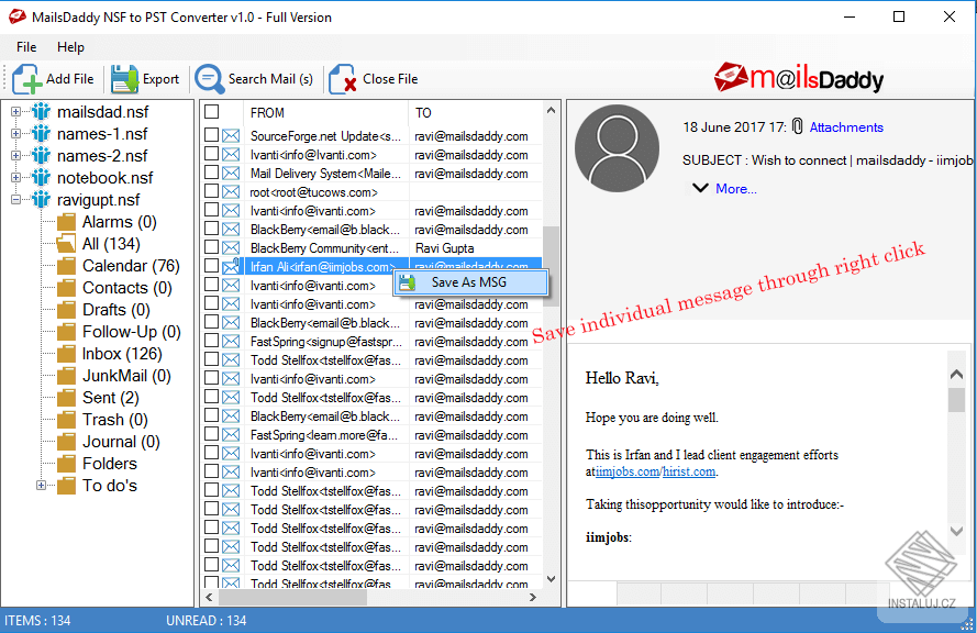 MailsDaddy NSF To PST Converter