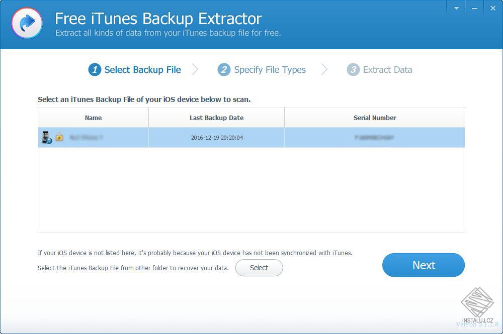 Free iTunes Backup Extractor