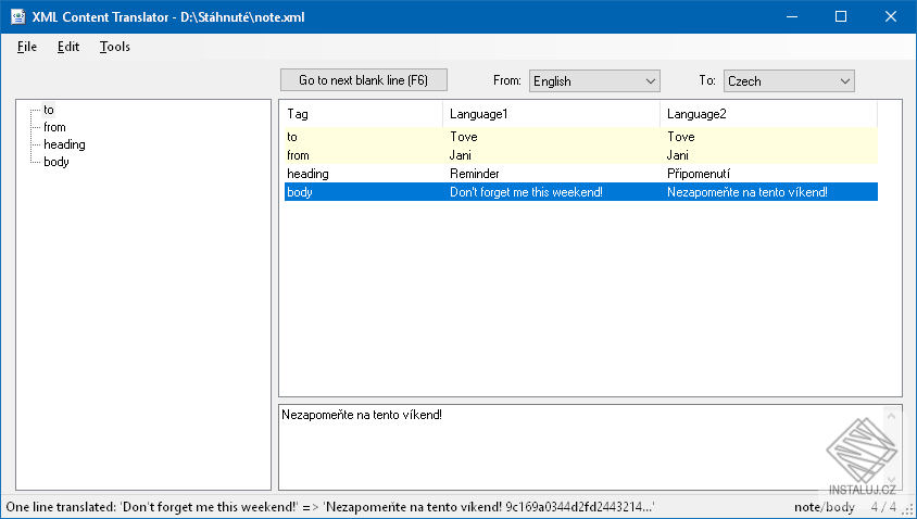 XML Content Translator