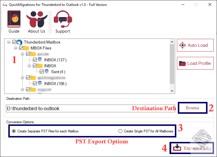 QuickMigrations for Thunderbird to Outlook