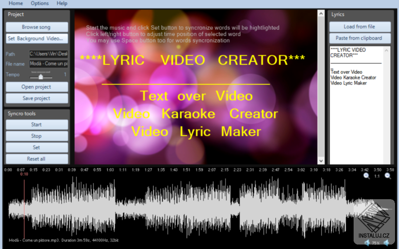 Lyric Video Creator