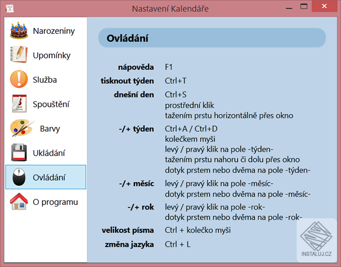 Kalendář - pyramidak software