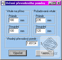 Výpočet převodového poměru