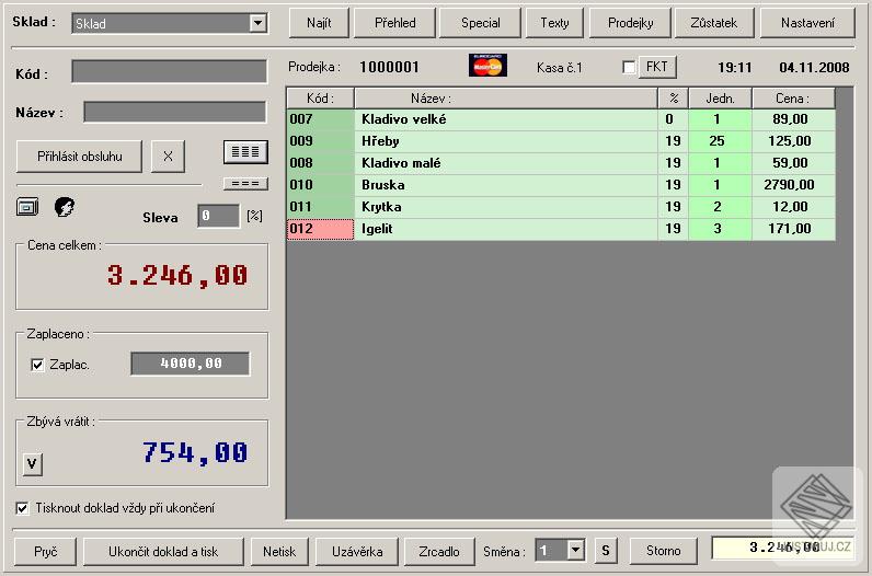Trell NEXT - prodejna, kasa, restaurace, sklady, faktury