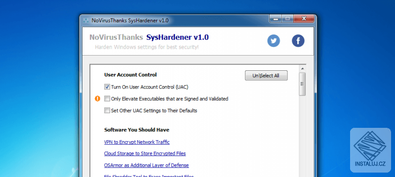 NoVirusThanks SysHardener