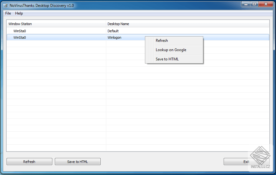 NoVirusThanks Desktop Discovery