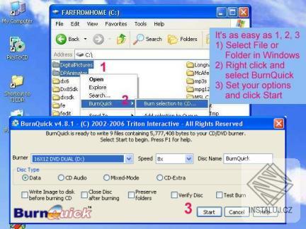 BurnQuick Data/Audio CD/DVD Burner