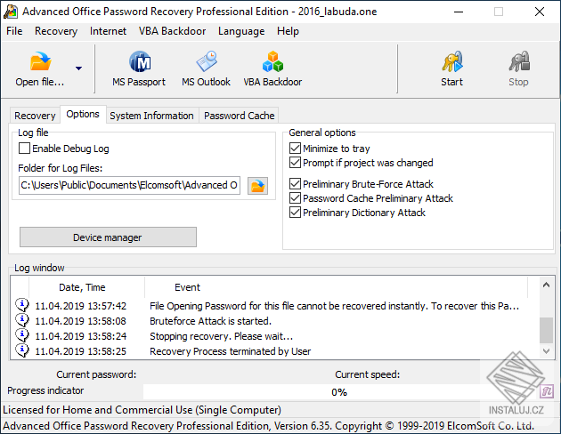 Advanced Office Password Recovery