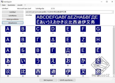 Alternate Font Export