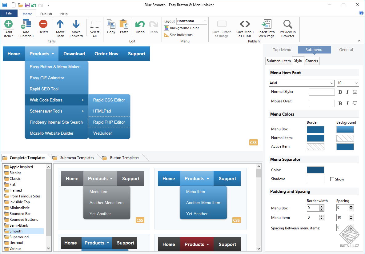 Easy Button & Menu Maker