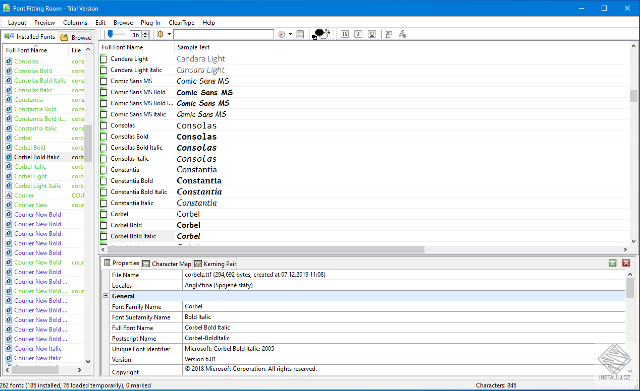 Font Fitting Room Standard
