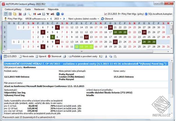 AUTOPLAN Cestovní příkazy