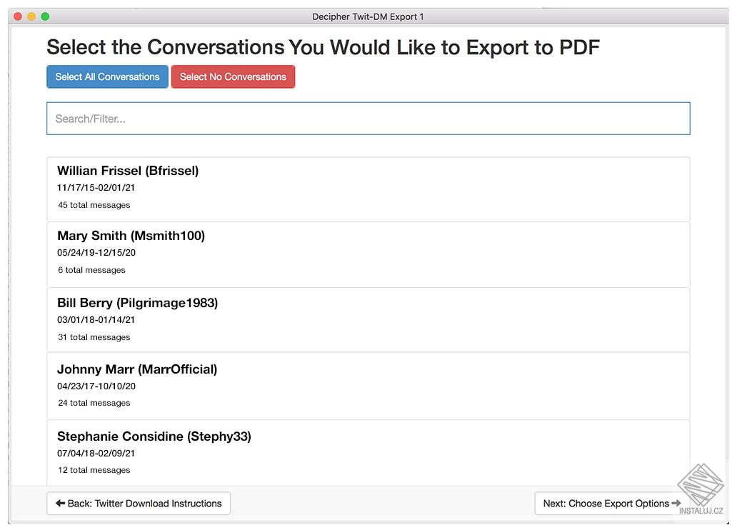 Decipher Twit-DM Export