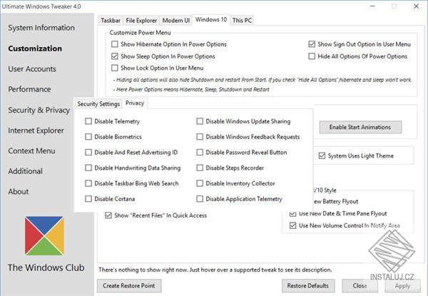 Ultimate Windows Tweaker