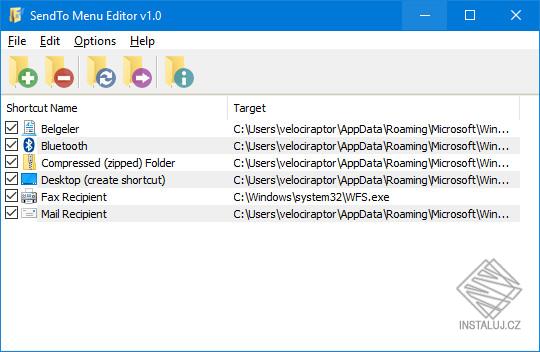 SendTo Menu Editor