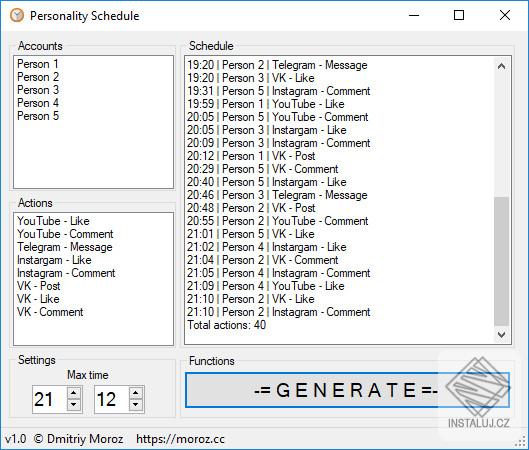 PersonalitySchedule