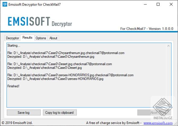 Emsisoft Decryptor for CheckMail7