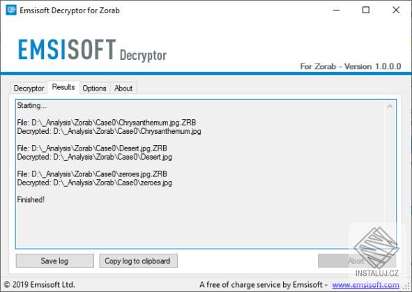 Emsisoft Decryptor for Zorab