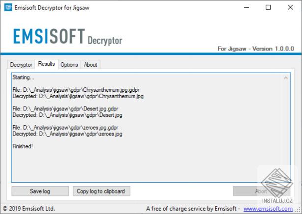 Emsisoft Decryptor for Jigsaw