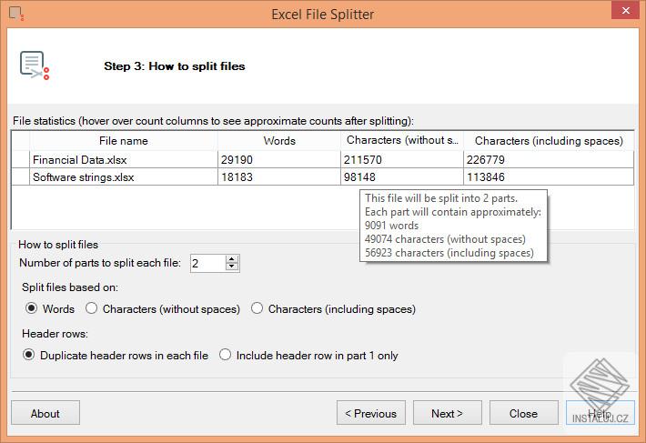 Excel File Splitter