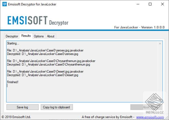 Emsisoft Decryptor for JavaLocker