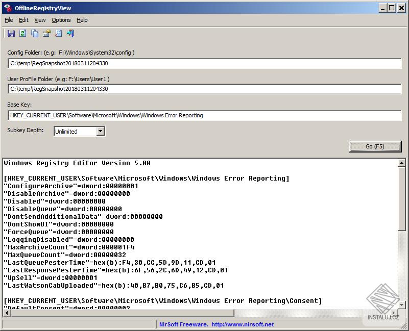 OfflineRegistryView