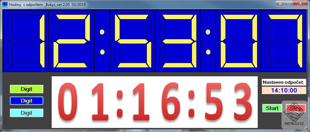 Hodiny na plochu s odpočítáváním