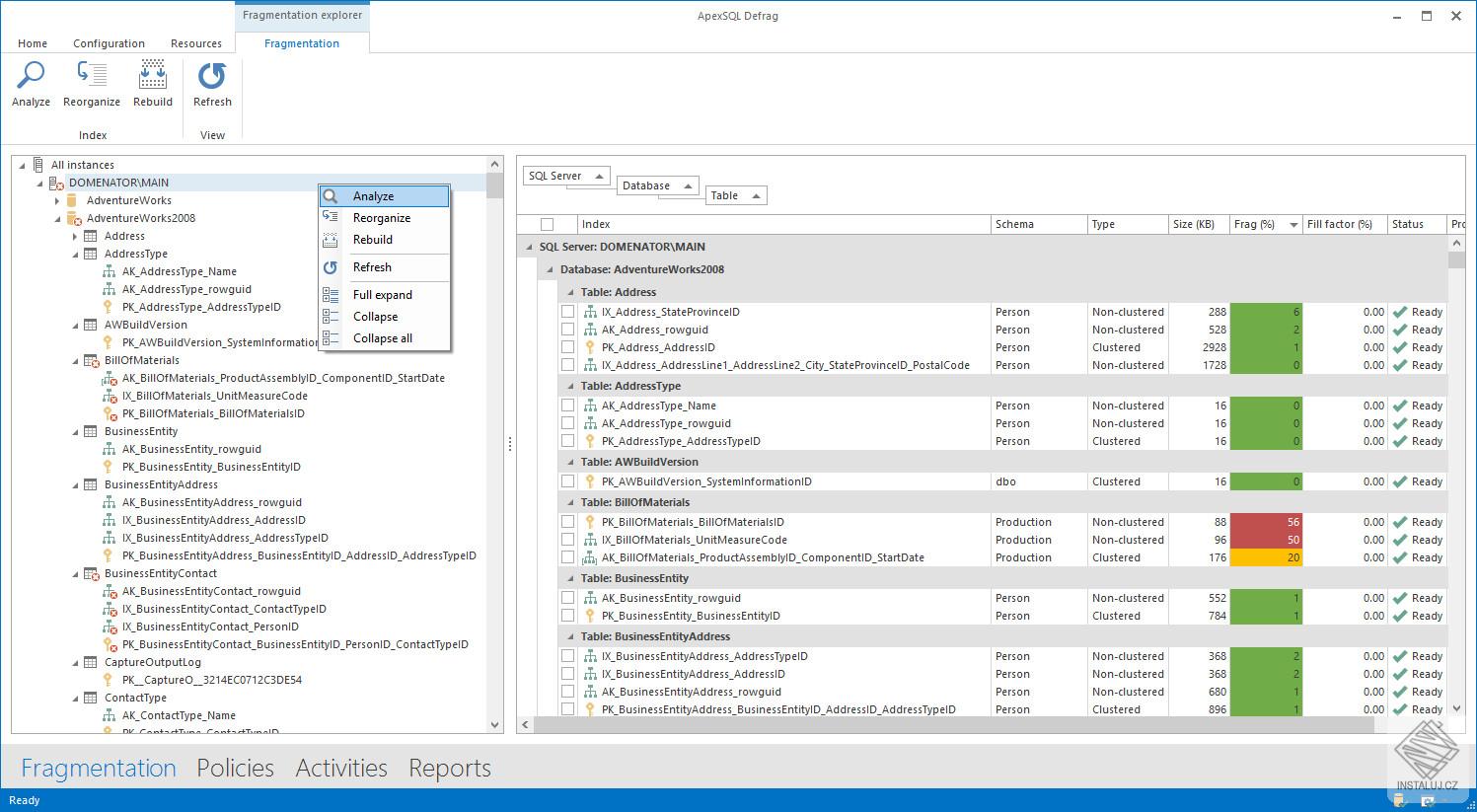 ApexSQL Defrag