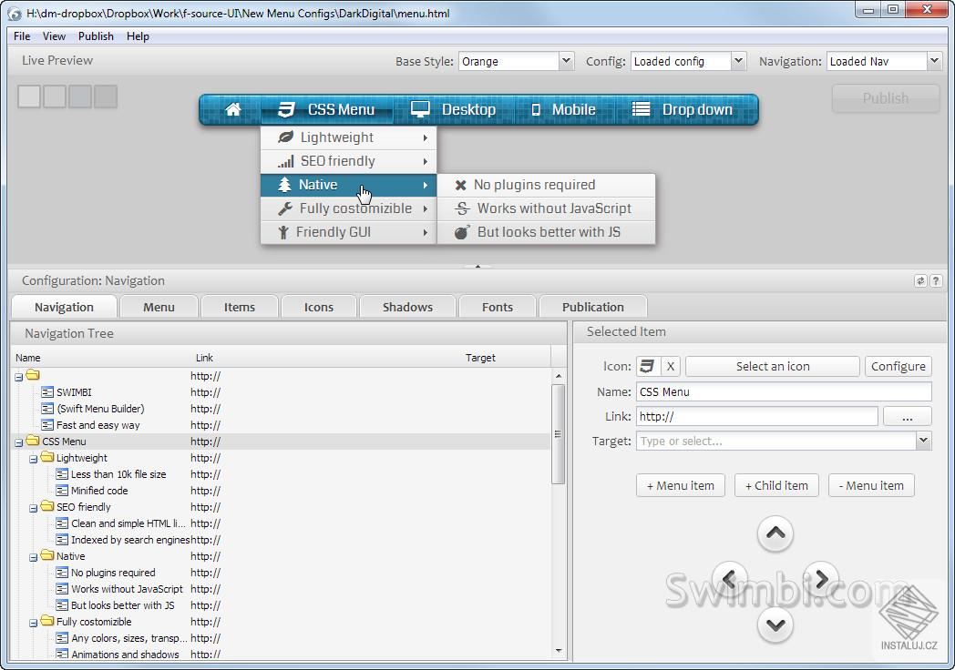 Swimbi - Swift Menu Builder