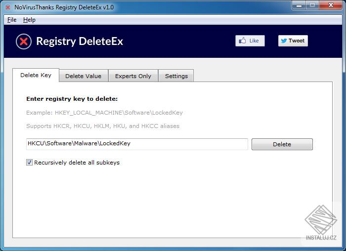 NoVirusThanks Registry DeleteEx