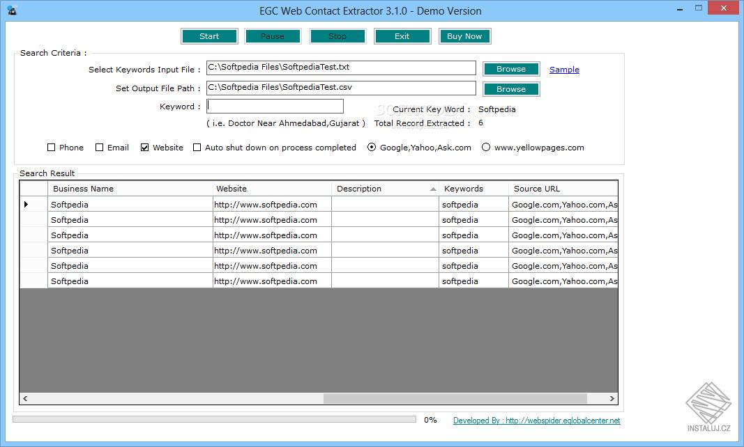 EGC Web Data Extractor