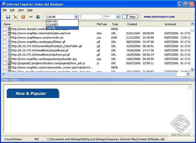 Index.dat Analyzer