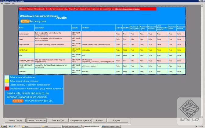 Windows Password Reset Audit