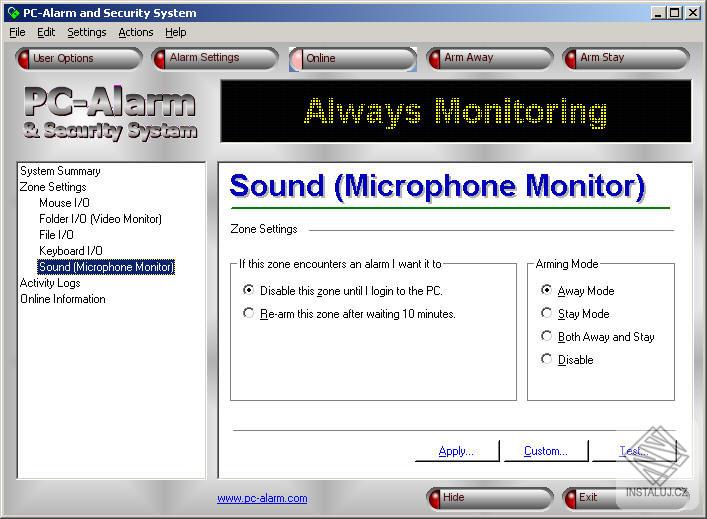 PC-Alarm and Security System