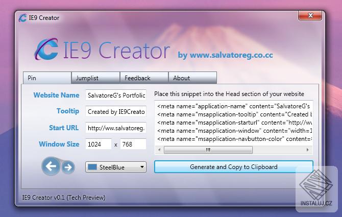 IE9 Creator