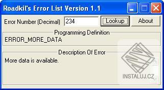 Roadkills Error List