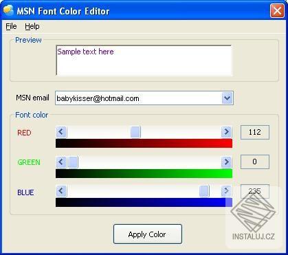 MSN Font Color Editor