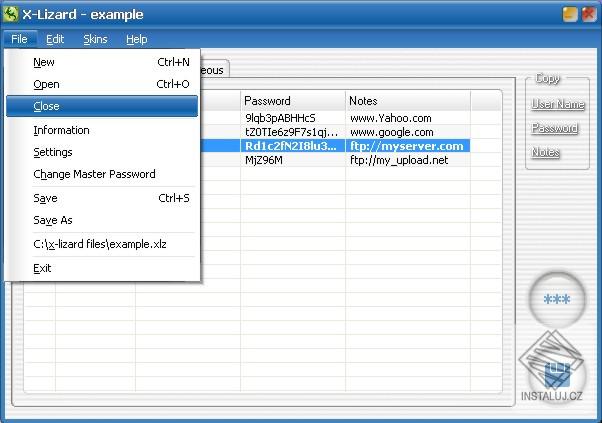 X-Lizard Password Manager