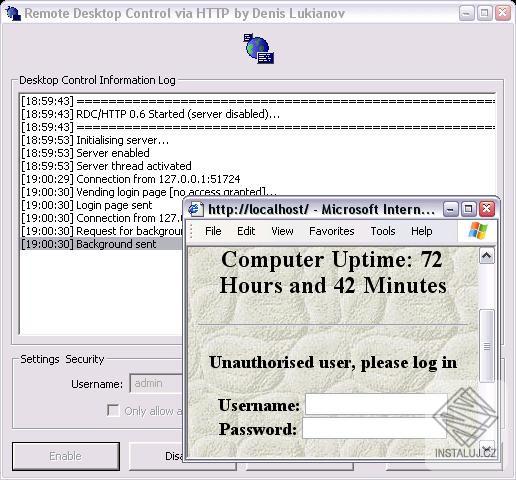 Remote Desktop Control via HTTP