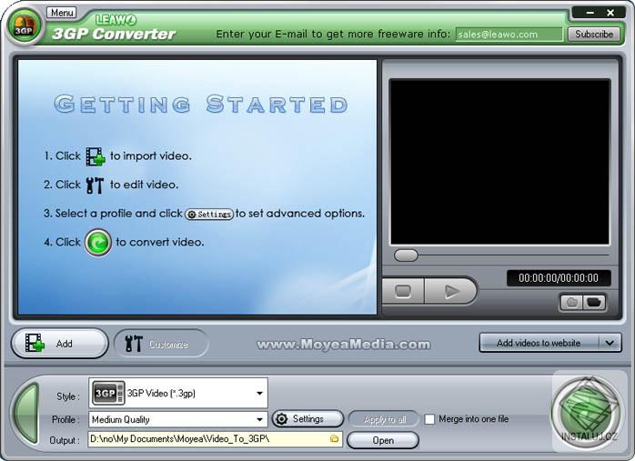 Leawo 3GP converter