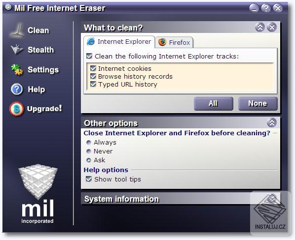 Mil Free Internet Eraser