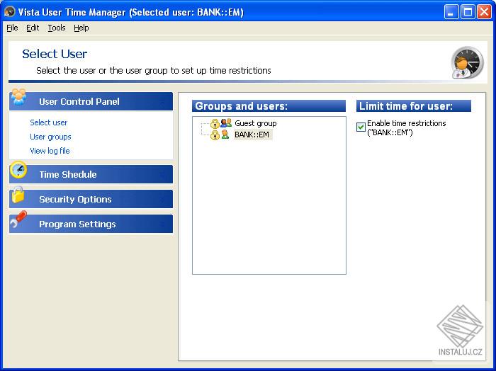 Vista User Time Manager