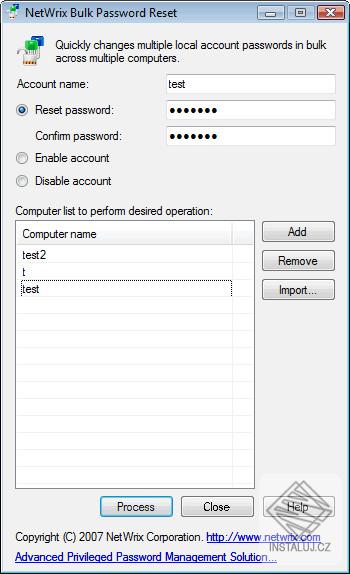 Bulk Password Reset