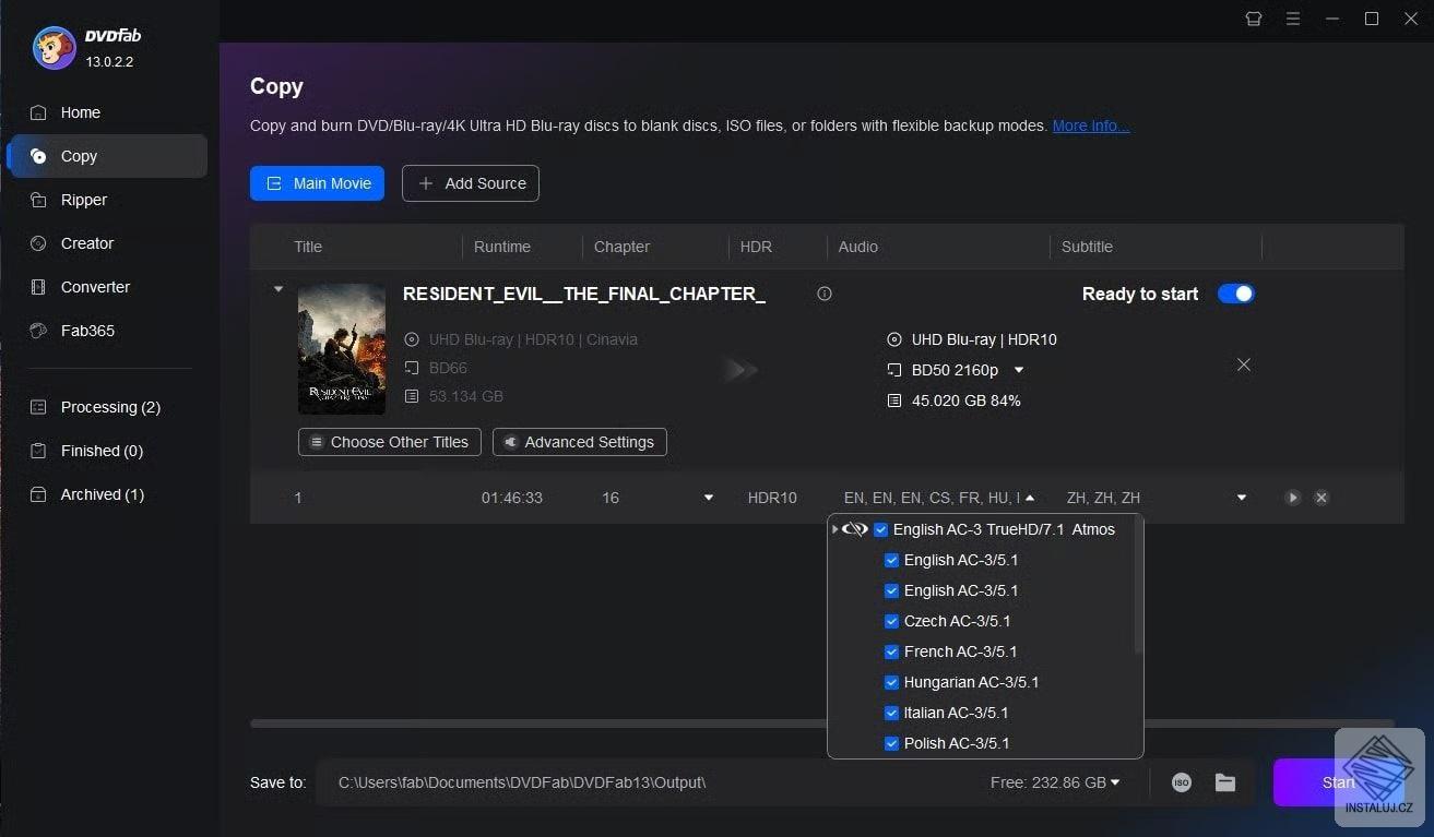 DVDFab UHD Cinavia Removal